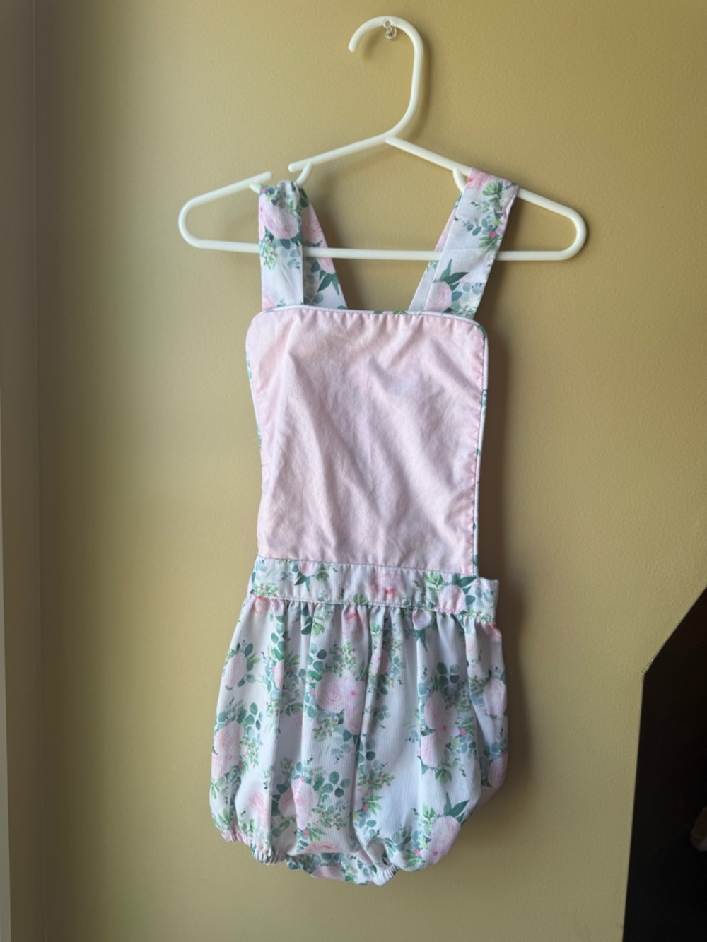 BB Baby LLC Floral Bubble Romper 4T Pink Green Boutique
